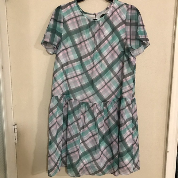 Ann Taylor dress summer short sleeve Sz 10 peplum - Picture 1 of 8